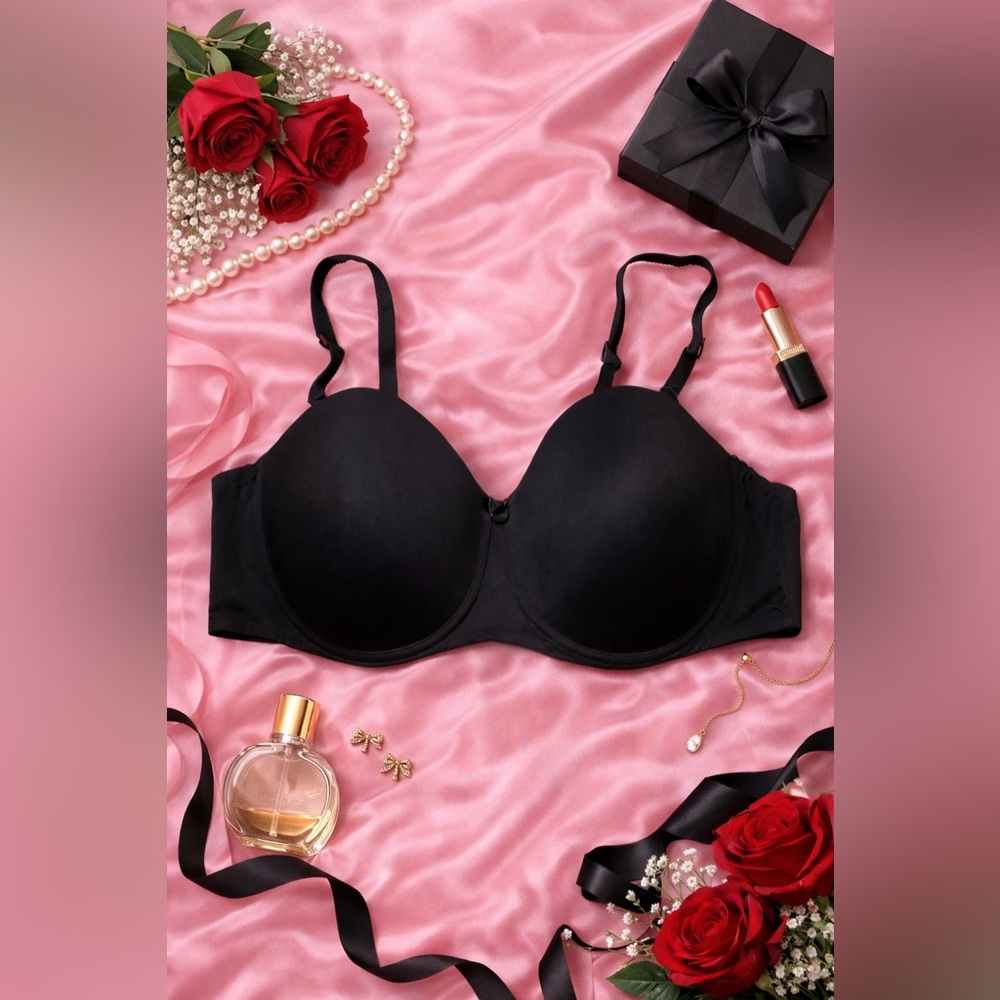 Epic Beauty Black Underwire Lightly Padded Black Bra 44D